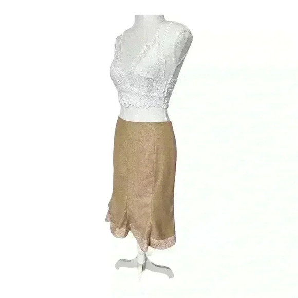Rebecca Taylor Beige Fit & Flare knee Length Wool Blend Skirt Women’s 10 - Picture 3 of 8
